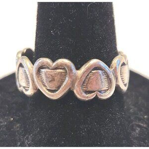 Womens Love Heart Wrap Around Bell Sterling Silver 925 Ring Size 8 Expandable